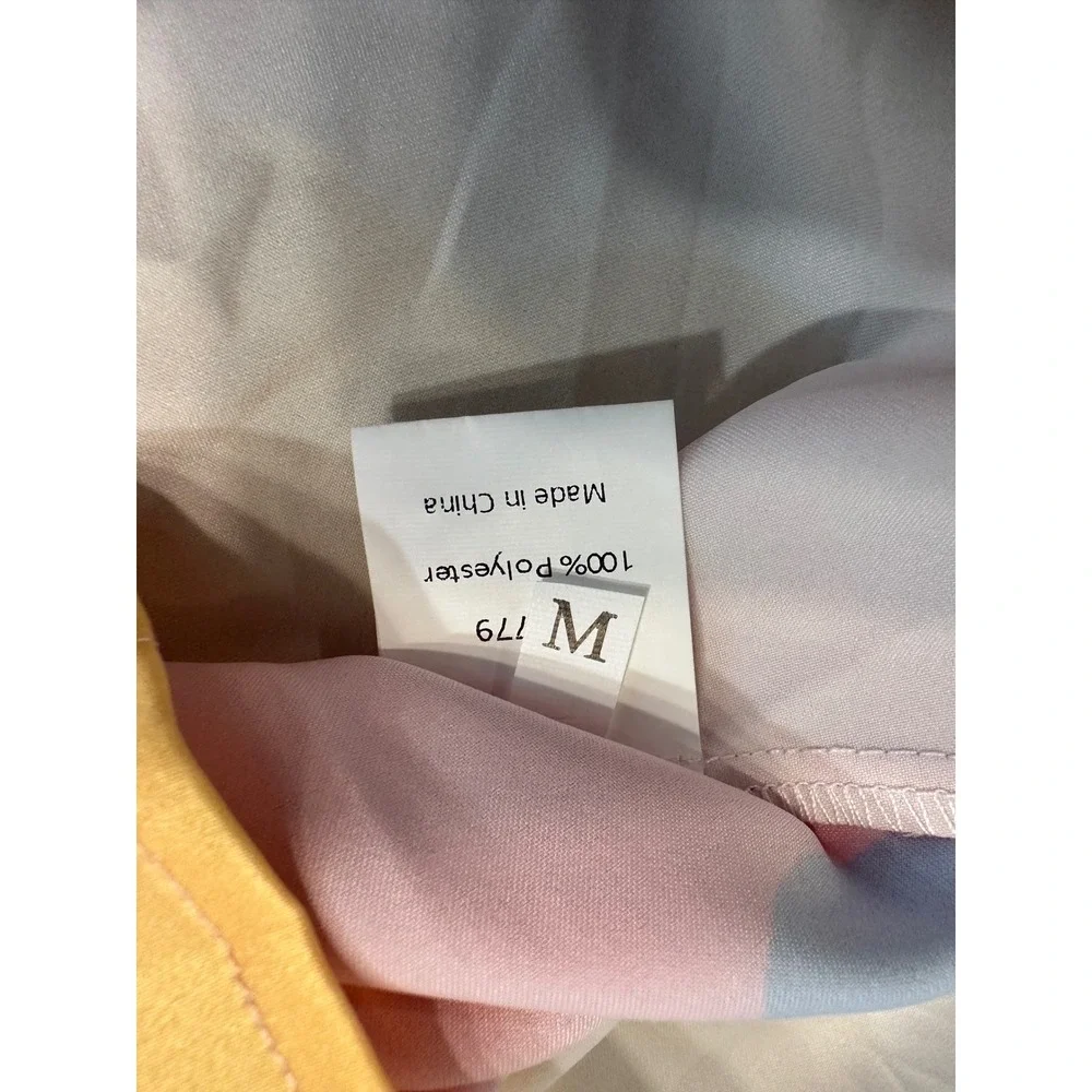 Floral Print‎ Long Sleeve Button Down Shirt Colorful Flowers Funky - Picture 10 of 10